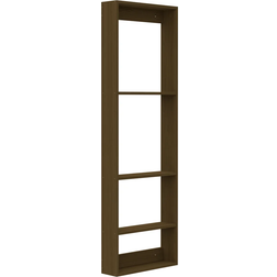 We Do Wood Foursquare Smoked Oak Wall Shelf 32cm