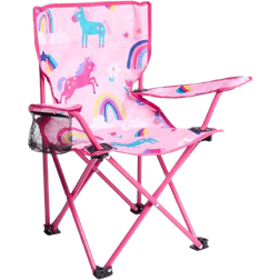 OHS Kids Foldable Unicorn Print Camping Chair - Pink