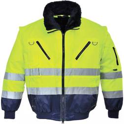 Portwest Hi-Vis 3-in-1 Contrast Pilot Jacket - Yellow/Navy