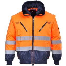 Portwest Hi-Vis 3-in-1 Contrast Pilot Jacket - Orange/Navy