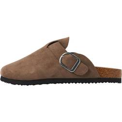 Name It Kid's Faux Suede Mules - Taupe Gray