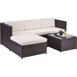 Ebern Designs 4 seat - Brown Outdoor Lounge Set, 1 Table incl. 1 Sofas