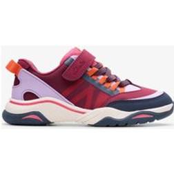 Clarks Feather Track Kid Standard Fit Berry Combination Trainers - Purple