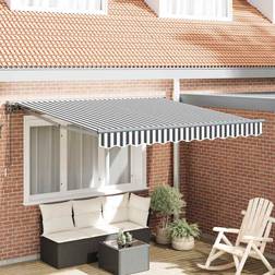 vidaXL Utrækkelig Markise Anthracit Hvid 350x250 cm