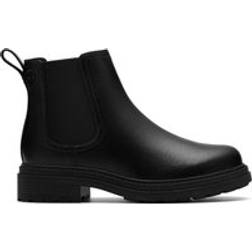 Clarks Orinoco 3 Lane Black Leather Chelsea Boots - Black