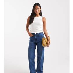 Only Petite Juicy Jeans Med Vida Ben Stråveck Hög Midja - Mörkblå