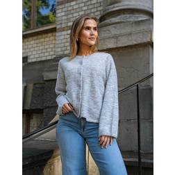Selected Femme Lulu New Knit Cardigan Noos Dam Stickade Tröja - Grå