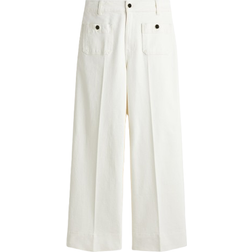H&M Wide High Ankle Jeans - Hvid