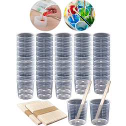 Shein 30ml/1oz Plastic Graduated Cups Transparent Scale Cups