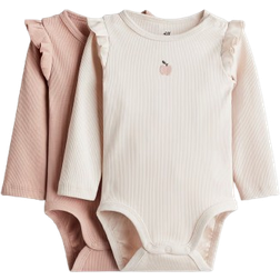 H&M Baby Langærmet Body - Lys Rosa/Æble