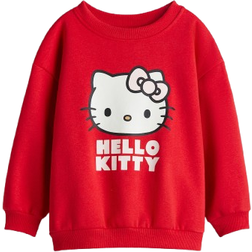 H&M Pige Kitty Sweatshirt Med Tryk - Rød/Hello