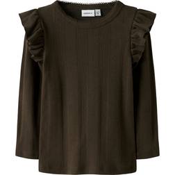 Name It Bluser T-Shirts NMFJULIA Langærmet Top Med Lange Ærmer - Mørkebrun
