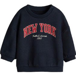 H&M Printed Sweatshirt - Navy Blue/New York (1292685003)