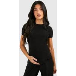 boohoo Womens Maternity Soft Touch Crew Neck T-Shirt Black