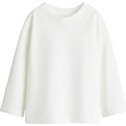 H&M Pojke Vit Långärmad Bomull T-shirt - Vit