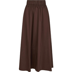 Neo Noir Yara Poplin Skirt - Chocolate Brown