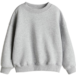 H&M Oversized Sweatshirt with Crew Neck - Light Grey Melange (1245302008)