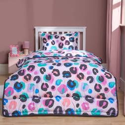 OHS Leopard Coverless 10.5 Tog Single Duvet Cover Multicolour, Pink (198x137cm)