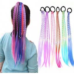 Shein Kids Gradient Color Braided Hair Scrunchies 6-pack