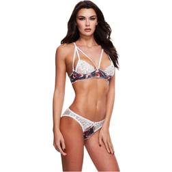 Baci Lingerie Floral & Lace Ryg Undertøjsæt - Grå
