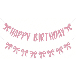 Shein Birthday Bows Garland Banner Pink