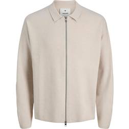 Jack & Jones Premium Soft Knitted Zip Cardigan Beige