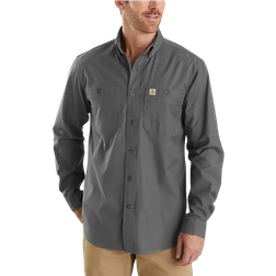 Carhartt Rugged Flex Relaxed Fit Midweight Canvas Long-Sleeve Shirt - Gravel
