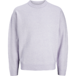 Jack & Jones Enfärgat Stickad Tröja Lila