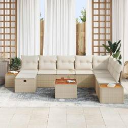 vidaXL 9 Stk Have Sofa Sæt Med Hynder Beige Modulsofa