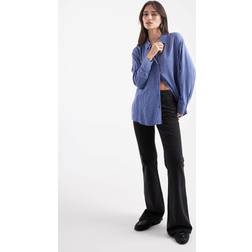 Vero Moda Long Sleeve Shirt Mid Blue White Stripe