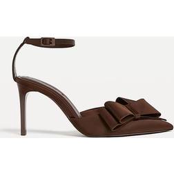 Stradivarius Bruna Skor Med Hög Klack Och Rosett - Brown