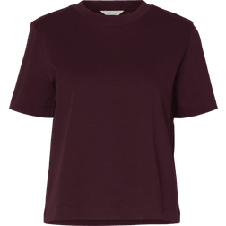 Selected Femme SLFEssential SS Boxy Tee T-shirt - Aubergine