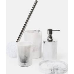 OHS 4-Piece Marble Ribbed Bathroom Accessories Set