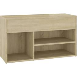 vidaXL Engineered Wood Bench Sonoma Oak Shoe Rack 80x45cm