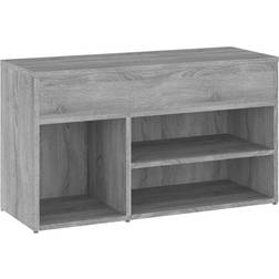 vidaXL Engineered Wood Bench Grey Sonoma Shoe Rack 80x45cm