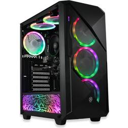 XUM Legend Prebuilt Gaming PC: AMD Ryzen 5 5600G, Radeon Vega 7 Integrated Graphics, 16GB DDR4 RAM, 256GB NVMe SSD, 1TB HDD, 500W PSU 80+ Bronze, aRGB, WiFi 5, Windows 11 Home, Entry Level, Black Case