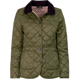 Barbour Deveron Quilted Jacket - Olive Pale Pink