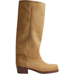 H&M Knælange Bikerboots Dame - Mørk Beige