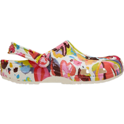 Crocs Classic Painted Floral Clogs - Chalk