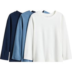 H&M Pojke Vit 3-pack långärmad T-shirt