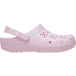 Crocs Classic Floral Cut Out Clogs - Pink Milk