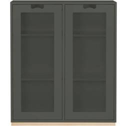 Asplund Snow E Green Khaki/Oak Glass Cabinet 90x109cm