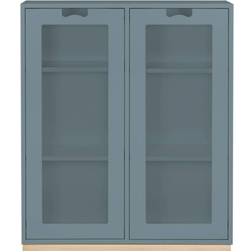 Asplund Snow E Nordic Blue/Oak Glass Cabinet 90x109cm