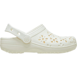 Crocs Classic Floral Cut-Out Clog - Chalk