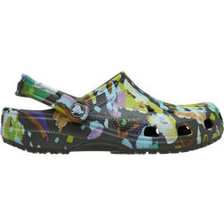 Crocs Classic Painted Floral Clogs - Black Sand