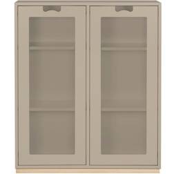 Asplund Snow E Dark Sand/Oak Glass Cabinet 90x109cm