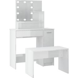 vidaXL 3114119 Glossy White Dressing Table 35x86.5cm 2pcs
