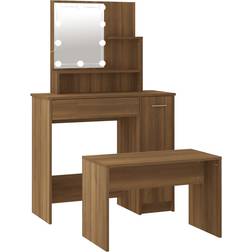 vidaXL 3114122 Brown Oak Dressing Table 35x86.5cm 2pcs