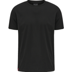 Hummel Men's Red Basic Short Sleeve T-shirt - Black