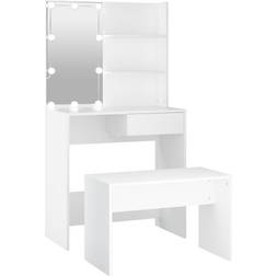 vidaXL LED konstruerat trä Sminkbord 40x74.5cm 2st